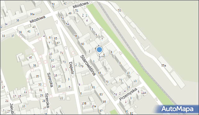 Kraków, Rzeszowska, 3, mapa Krakowa