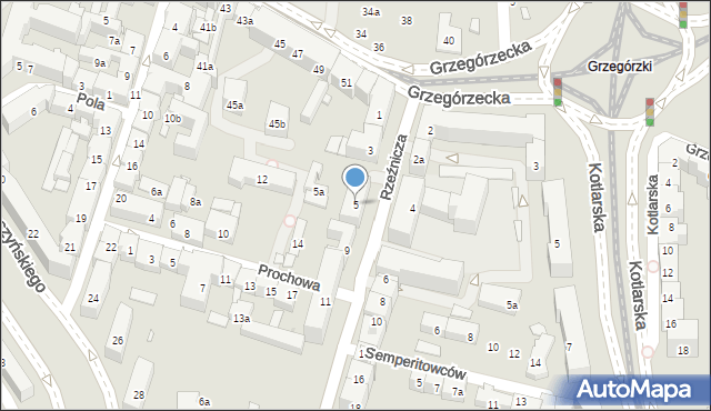 Kraków, Rzeźnicza, 5, mapa Krakowa