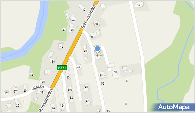 Krościenko Wyżne, Rzeszowska, 54, mapa Krościenko Wyżne