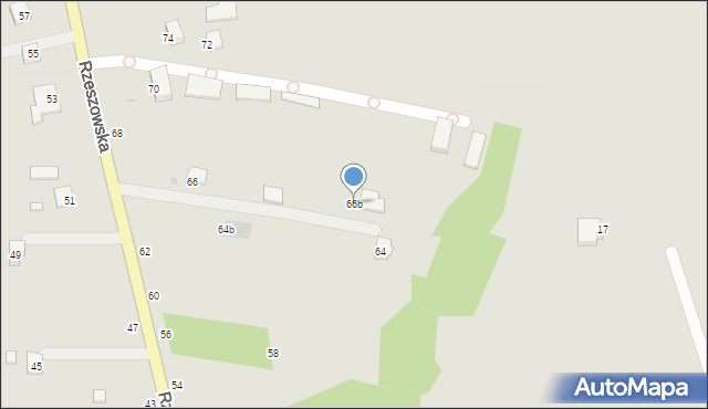 Krosno, Rzeszowska, 66b, mapa Krosna