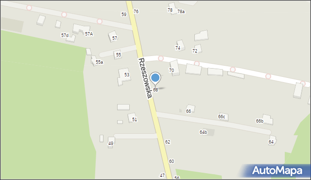 Krosno, Rzeszowska, 68, mapa Krosna