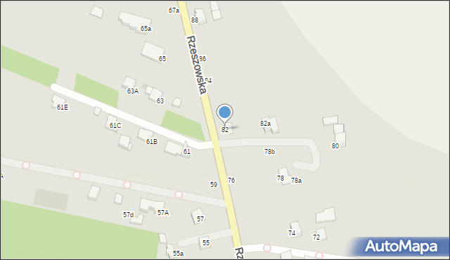 Krosno, Rzeszowska, 82, mapa Krosna