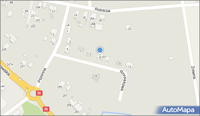 Krotoszyn, Rzepakowa, 5, mapa Krotoszyna