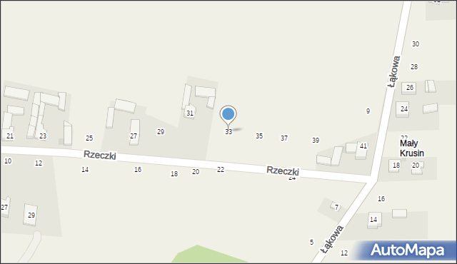 Krusin, Rzeczki, 33, mapa Krusin