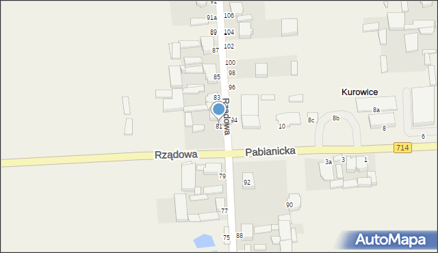 Kurowice, Rządowa, 81, mapa Kurowice