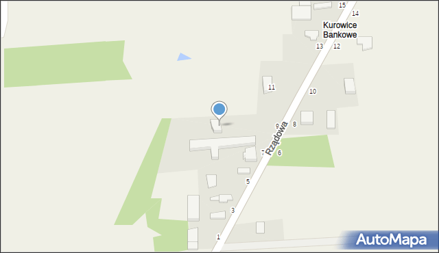 Kurowice, Rządowa, 9, mapa Kurowice