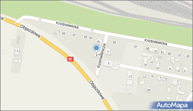 Kutno, Rzemieślnicza, 4, mapa Kutno