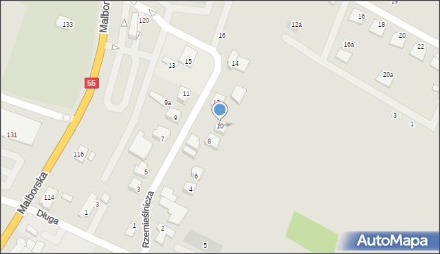 Kwidzyn, Rzemieślnicza, 10, mapa Kwidzyn