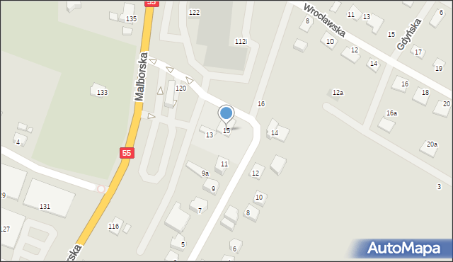 Kwidzyn, Rzemieślnicza, 15, mapa Kwidzyn