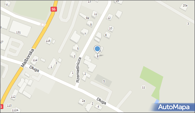 Kwidzyn, Rzemieślnicza, 4, mapa Kwidzyn