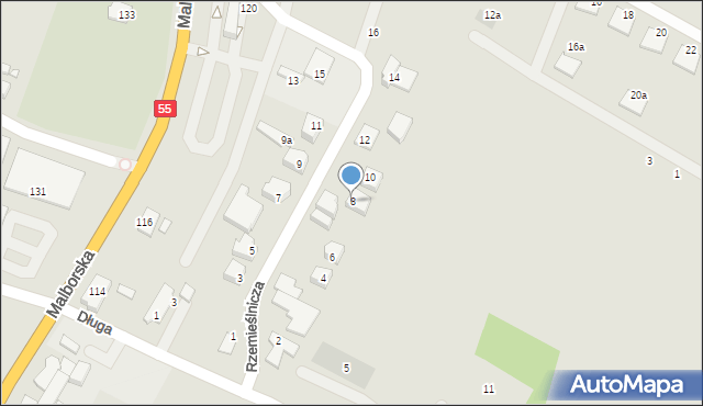 Kwidzyn, Rzemieślnicza, 8, mapa Kwidzyn