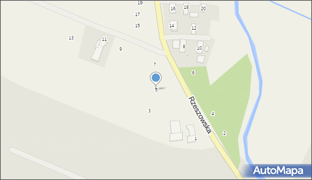 Ladzin, Rzeszowska, 5, mapa Ladzin