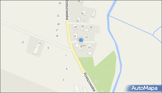 Ladzin, Rzeszowska, 8, mapa Ladzin