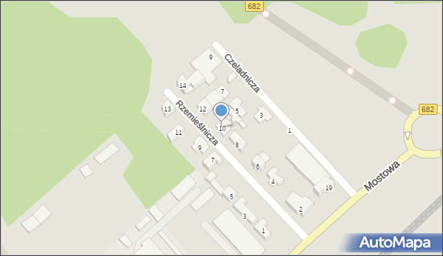 Łapy, Rzemieślnicza, 10, mapa Łapy