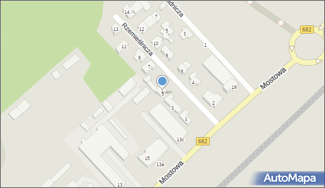 Łapy, Rzemieślnicza, 5, mapa Łapy