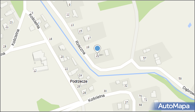 Łęg Tarnowski, Rzeczna, 21, mapa Łęg Tarnowski