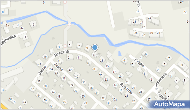 Łęgowo, Rzeczna, 11, mapa Łęgowo