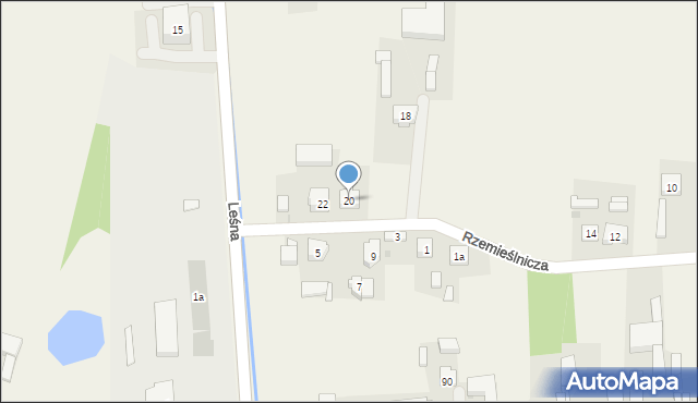 Lisków, Rzemieślnicza, 20, mapa Lisków