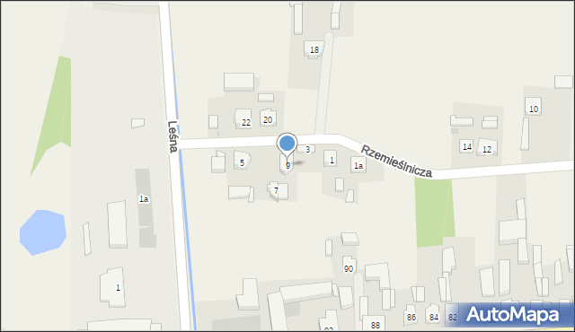 Lisków, Rzemieślnicza, 9, mapa Lisków