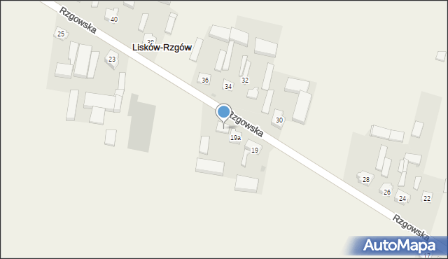 Lisków, Rzgowska, 21, mapa Lisków