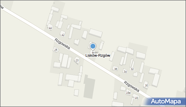 Lisków, Rzgowska, 38, mapa Lisków