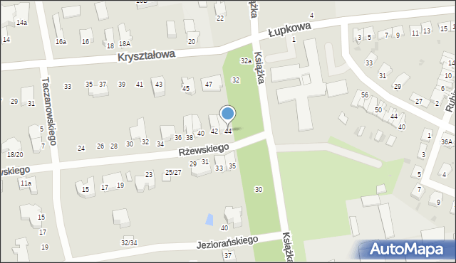 Łódź, Rżewskiego Aleksego, 44, mapa Łodzi