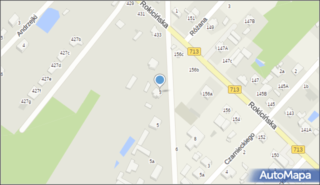 Łódź, Rzeźna, 3, mapa Łodzi