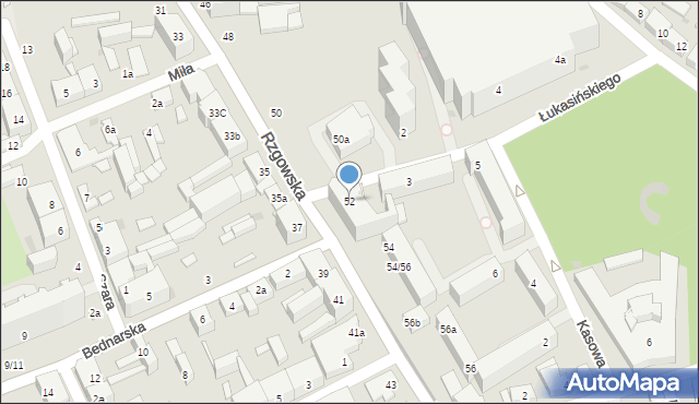 Łódź, Rzgowska, 52, mapa Łodzi
