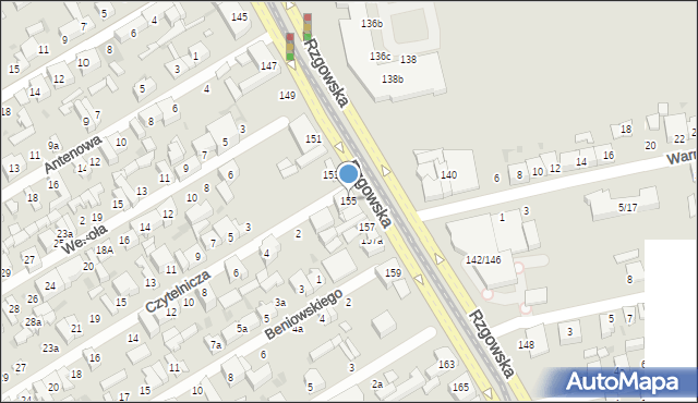 Łódź, Rzgowska, 155, mapa Łodzi