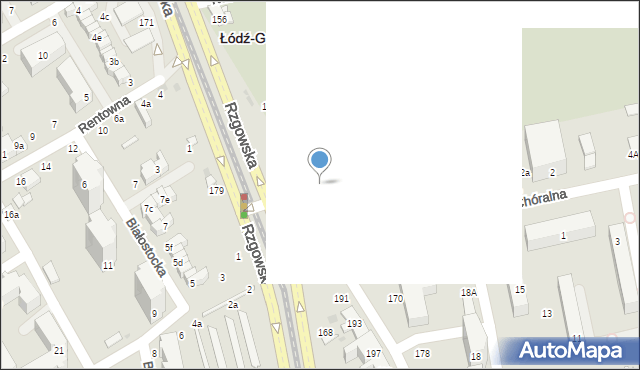 Łódź, Rzgowska, 162, mapa Łodzi