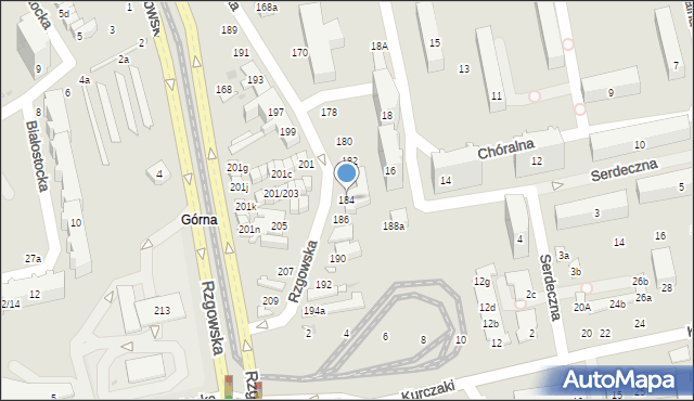 Łódź, Rzgowska, 184, mapa Łodzi