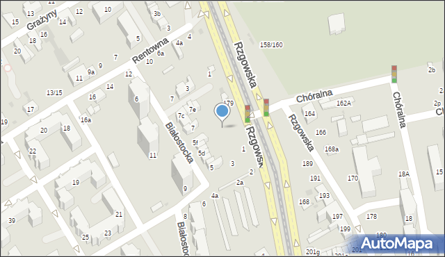 Łódź, Rzgowska, 185, mapa Łodzi