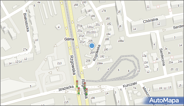 Łódź, Rzgowska, 207, mapa Łodzi