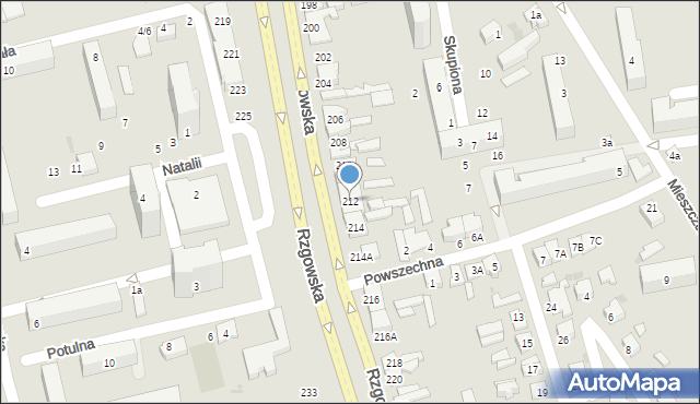 Łódź, Rzgowska, 212, mapa Łodzi