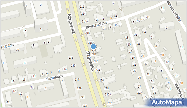 Łódź, Rzgowska, 220, mapa Łodzi