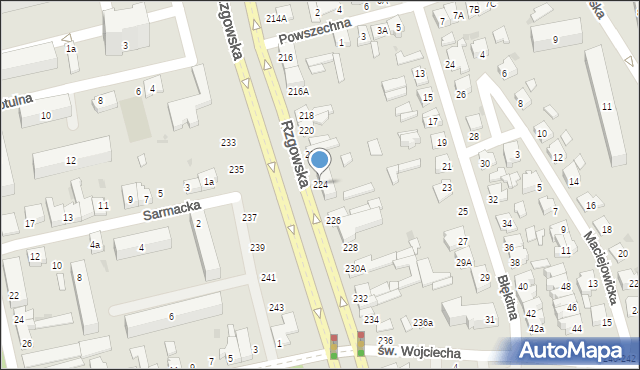 Łódź, Rzgowska, 224, mapa Łodzi