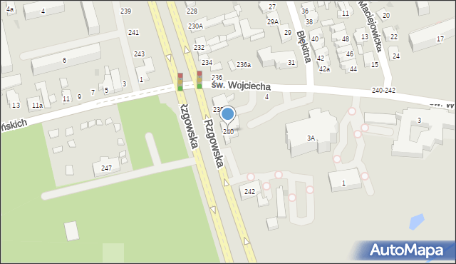 Łódź, Rzgowska, 240, mapa Łodzi