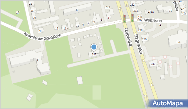 Łódź, Rzgowska, 247, mapa Łodzi