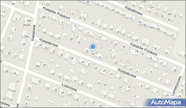 Łódź, Rzepakowa, 21, mapa Łodzi