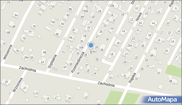 Łomianki, Rzemieślnicza, 31, mapa Łomianki