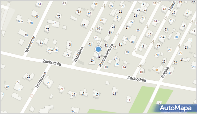 Łomianki, Rzemieślnicza, 34, mapa Łomianki