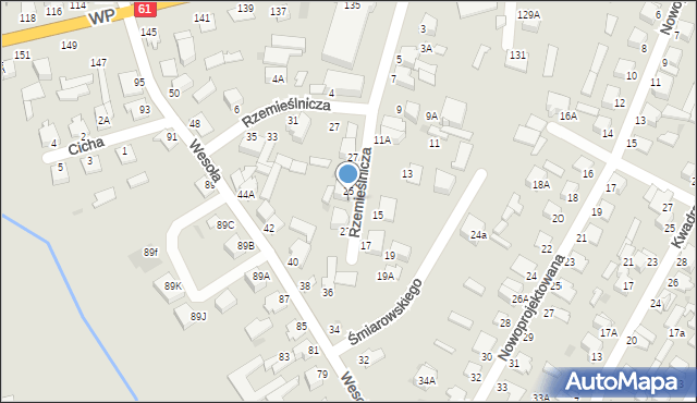 Łomża, Rzemieślnicza, 25A, mapa Łomży