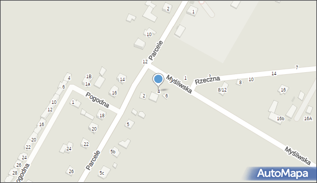 Łosice, Rzeczna, 4, mapa Łosice