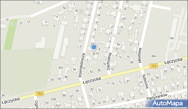 Łowicz, Rzemieślnicza, 6, mapa Łowicza