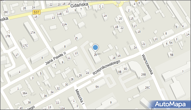 Lubawa, Rzepnikowskiego, 20, mapa Lubawa