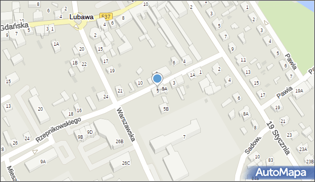 Lubawa, Rzepnikowskiego, 5, mapa Lubawa