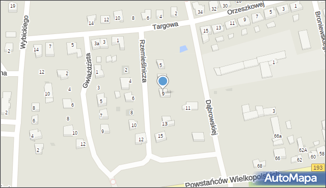 Margonin, Rzemieślnicza, 9, mapa Margonin