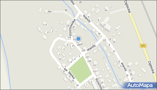 Mielec, Rzochowska, 103, mapa Mielca