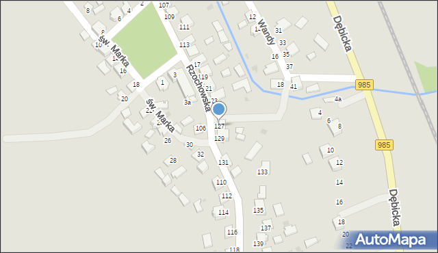 Mielec, Rzochowska, 127, mapa Mielca