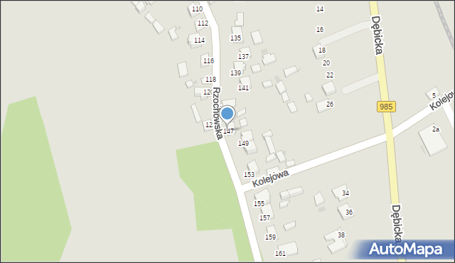 Mielec, Rzochowska, 147, mapa Mielca